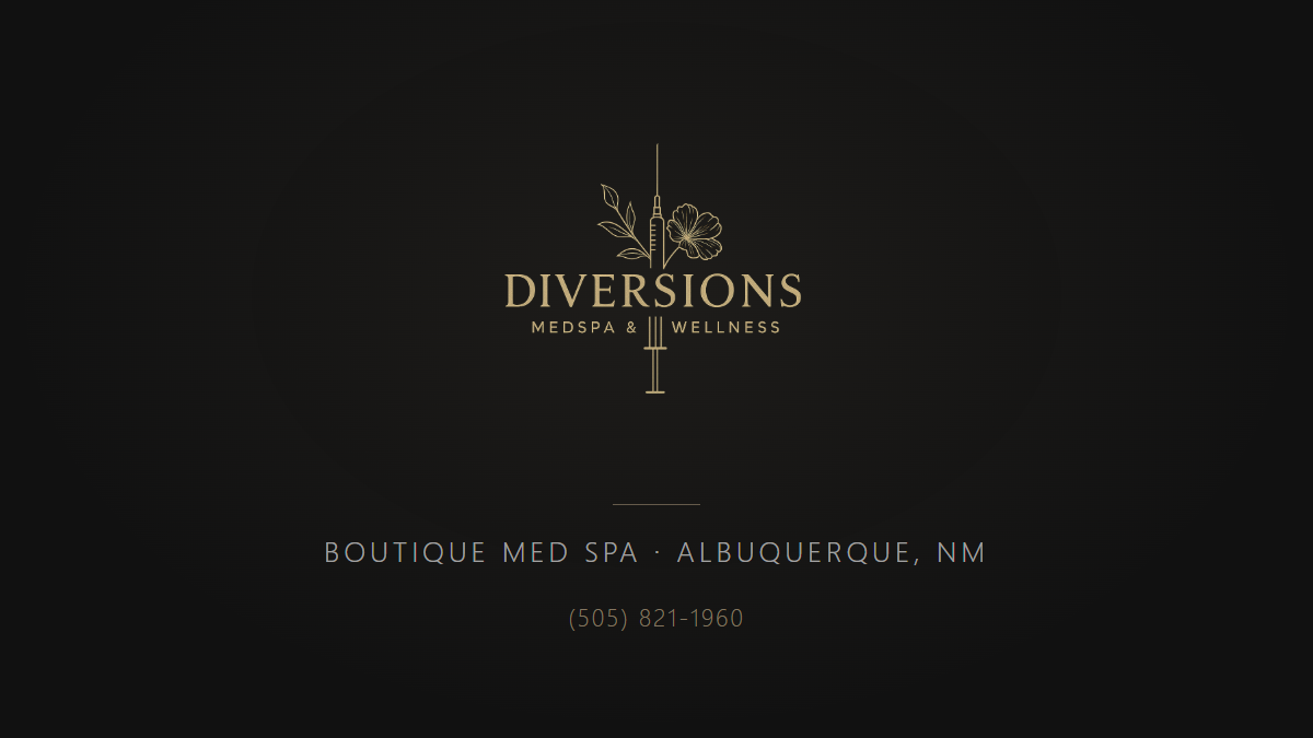 Clean, professional medical spa treatment room with neutral tones at Diversions Medspa & Wellness in Albuquerque